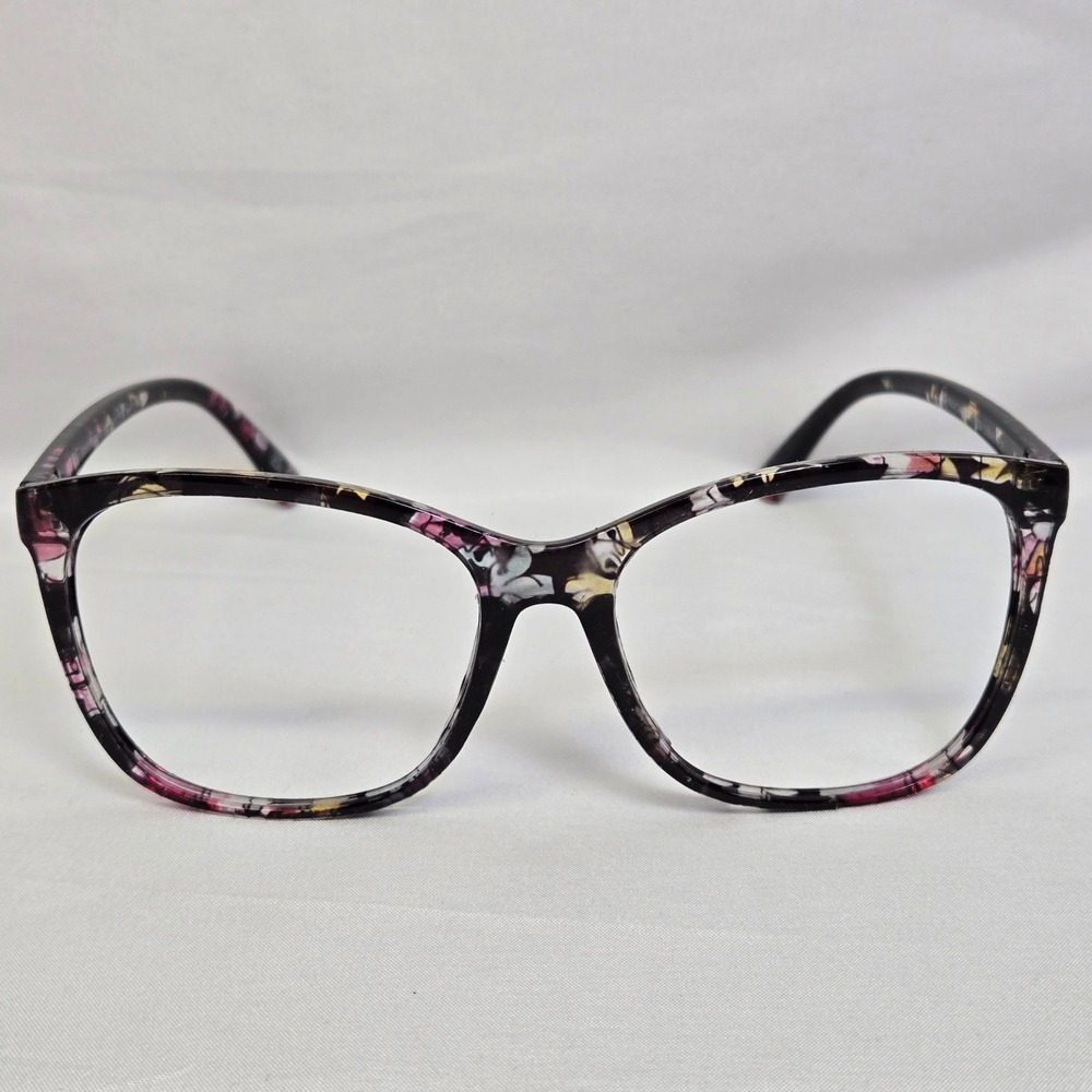Foster Grant Floral Plastic Eyeglass Frames, Black, 57017-143‎